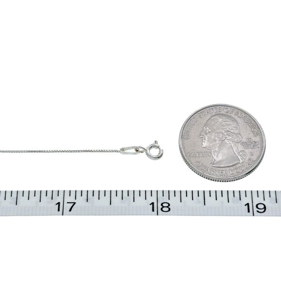 Vintage Italy Sterling Silver 925 0.8mm Box Chain Necklace 18" - Picture 2 of 3